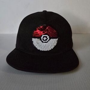 Kids Black and Red Sequin Cap